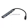Univerzális 4 portos USB HUB elosztó (1x Type-C + 1x USB 3.0 + 3x USB 2.0), fekete