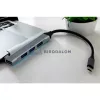 Univerzális 4 portos USB HUB elosztó (1x Type-C + 1x USB 3.0 + 3x USB 2.0), fekete