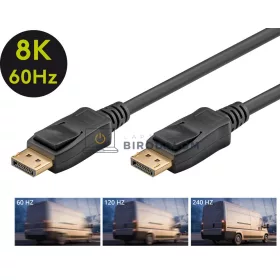   Goobay DisplayPort 1.4 kábel, 3m, 8K@60Hz / 4K@144Hz, 32,4 Gbit/s