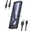 Külső M.2 NVMe/SATA SSD ház, USB-C 3.1, alumínium