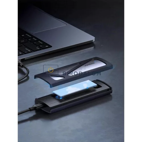 Külső M.2 NVMe/SATA SSD ház, USB-C 3.1, alumínium