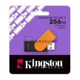  Kingston DataTraveler Exodia S 256GB USB 3.2 Gen 1 pendrive, fekete-narancs