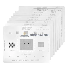   AMAOE BGA Reballing Stencil Készlet 13in1 (APL0256) MacBook A1534 A1706 A1707 A2159 CPU/SSD/T2/EC/WiFi IC chip újragömbölyöző sablonkészlet