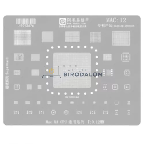 AMAOE BGA Reballing Stencil Készlet 13in1 (APL0256) MacBook A1534 A1706 A1707 A2159 CPU/SSD/T2/EC/WiFi IC chip újragömbölyöző sablonkészlet