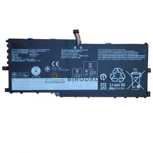 Lenovo ThinkPad X1 Yoga 3rd Gen (20LD, 20LE, 20LF, 20LG) OEM laptop akkumulátor, 15.36V 3516mAh (54W