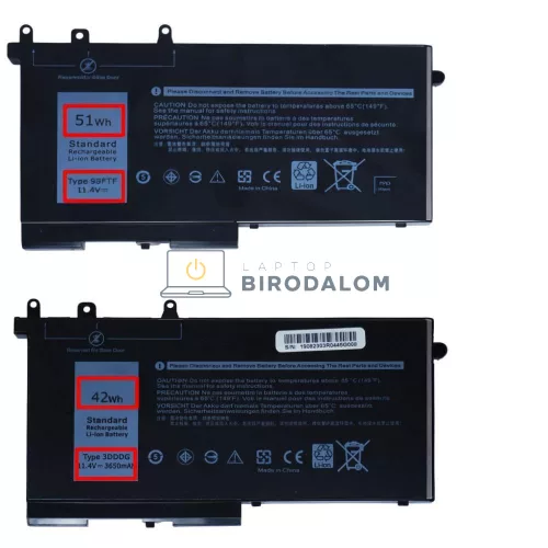 Dell Latitude 5280, 5480, 5490, 5580, 5590, 5491, 5591, Precision 3520, 3530 gyári laptop akkumuláto