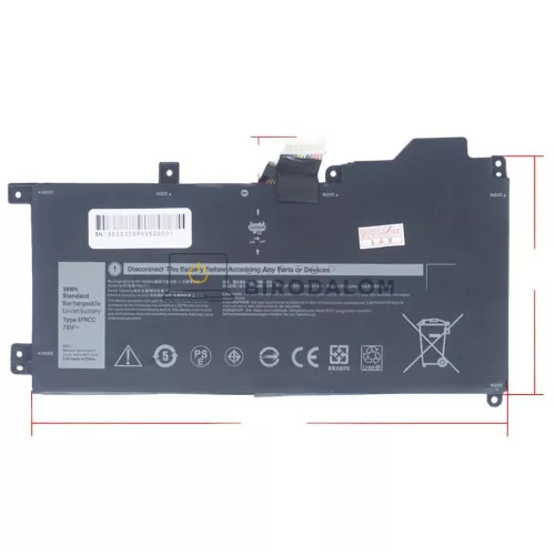 Dell Latitude 7200 2-in-1, 7210 2-in-1 OEM laptop akkumulátor, 7.6V 4750mAh (38Wh)