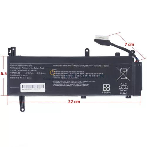 Xiaomi Gaming Laptop GTX1050, GTX1060, 7300HQ, Notebook TM1705, TM1801 15.2V 3620mAh (55.02Wh) OEM l