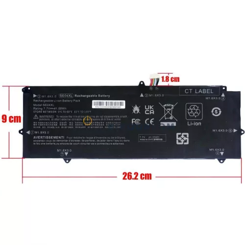 HP Pro Tablet x2 612 G2, Pro x2 612 G2 OEM laptop akkumulátor, 7.7V 5400mAh (41.58Wh), 9 pin