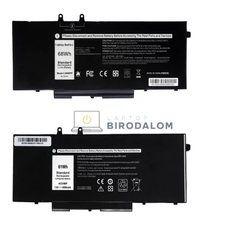 Dell Latitude 5501, 5510, 5511, 5410, 5411, Precision 3541 OEM laptop akkumulátor, 15.2V 4250mAh (68