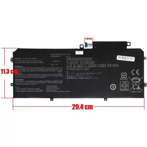 Asus ZenBook Flip UX360CA OEM laptop akkumulátor 11.55V 4680mAh (54Wh)