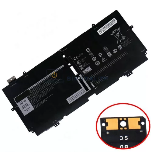 Dell XPS 13 9310 2-in-1 (P103G002) OEM laptop akkumulátor, 7.6V 6375mAh (51Wh) 4-cellás