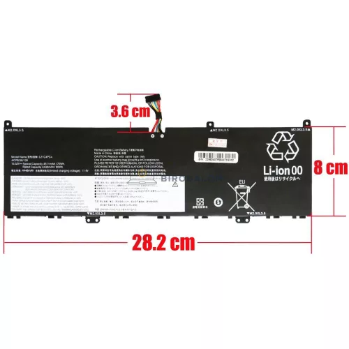 Lenovo IdeaPad Slim 3 15IRU8, Yoga Slim 7 ProX 14IAH7 OEM laptop akkumulátor, 15.52V 4511mAh (70Wh)