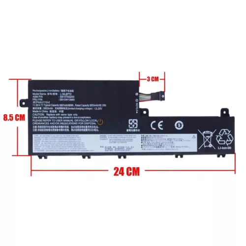 Lenovo ThinkPad P15v Gen 1-3, T15p Gen 1-3 laptop akkumulátor, 11.55V 5653mAh (65.3Wh) OEM