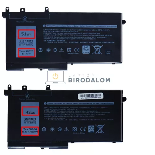 Dell Latitude 5280, 5290, 5480, 5490, 5495, 5580, 5590 OEM laptop akkumulátor, 11.4V 3685mAh (42Wh)