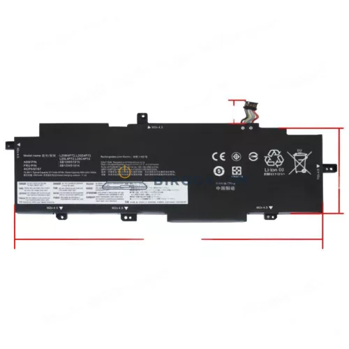 Lenovo ThinkPad T14s Gen 2 (20WM, 20WN, 20XF, 20XG) OEM laptop akkumulátor, 15.36V 3711mAh (57Wh)