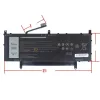 Dell Latitude 9510 OEM laptop akkumulátor, 7.6V 52Wh 6500mAh