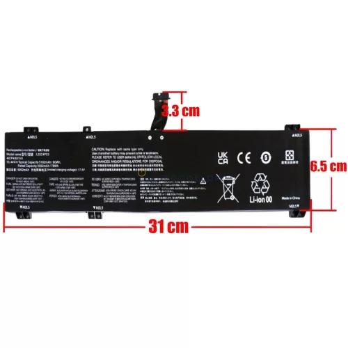 Lenovo Legion Pro 5 16IRX8, Pro 5 16ARX8, Pro 7 16IRX8H, Pro 7 16IRX9H, Pro 7 16IRX9 OEM laptop akkumulátor 15.44V 80Wh