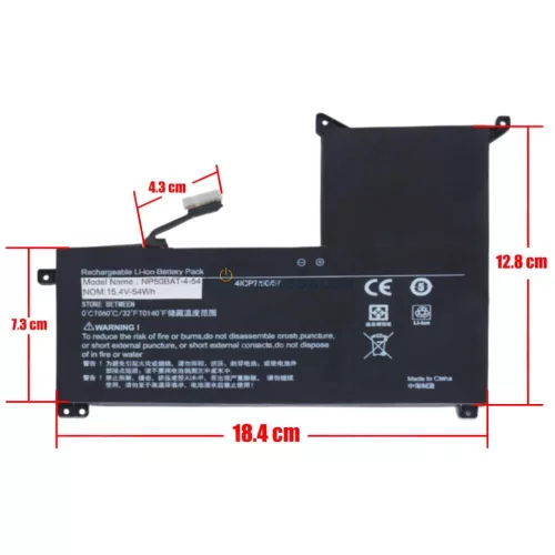 Clevo NP50, NP60, NP70, X17 AT22, Gigabyte G5 GE/MF, G7 KE, Schenker 16-M22, Medion Erazer Deputy P30 OEM laptop akkumulátor, 15.4V 3510mAh (54Wh)