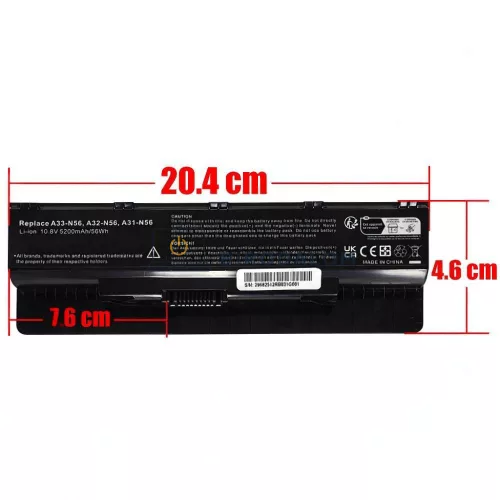Asus N76V, N76VM, N76VZ, N76VJ, N76VB, N46VM, N46VB, N46VJ gyári laptop akkumulátor, 10.8V 5200mAh (