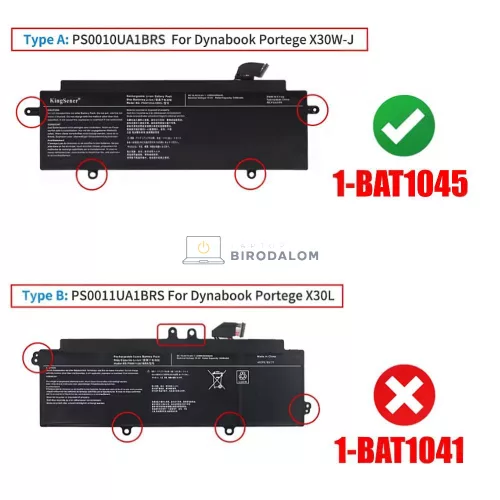 Toshiba Dynabook Portege X30W / X30W-J laptop akkumulátor, 15.4V 3450mAh (53Wh) OEM