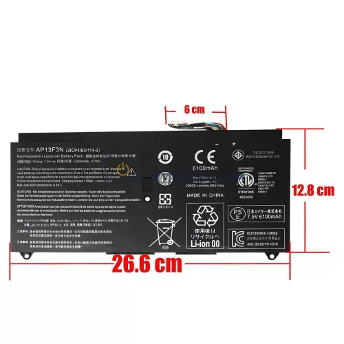 Acer Aspire S7 Ultrabook S7-392, S7-393, S7-391 OEM laptop akkumulátor 7.5V 6280mAh