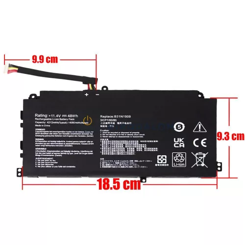 Asus ExpertBook B2 / L2 / P2 sorozat 11.4V 4212mAh (48Wh) OEM laptop akkumulátor (B31N1909)