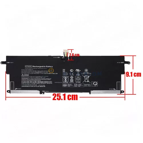 HP EliteBook x360 1020 G2 OEM laptop akkumulátor - ET04XL 7.7V 6470mAh (49.81Wh)