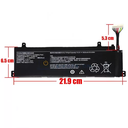 Xiaomi Redmi G Gaming 16 2020 / 2021 / 2022 / Redmi G Pro OEM laptop akkumulátor, 15.2V 3620mAh 55.02Wh