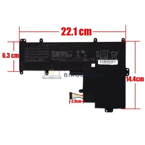 Asus Chromebook C202 / C202SA / E201NA / W202NA OEM laptop akkumulátor, fekete (C21N1530, 7.7V 38Wh)