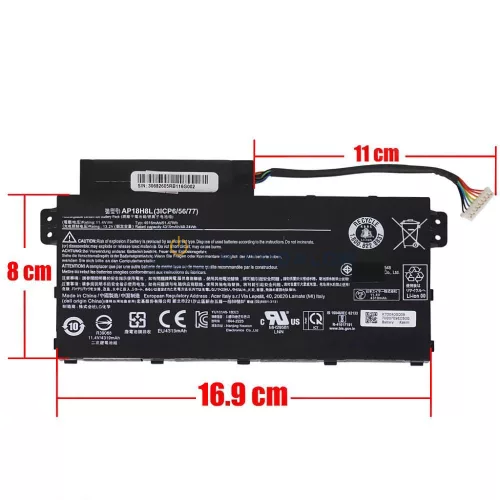 Acer TravelMate B114-21 / P215-51 / P214-51 / Spin 3 SP314-53 / Aspire 5 A514-51 OEM laptop akkumulátor, fekete - AP18H8L 3ICP6/56/77 11.4V 4515mAh 51.47Wh