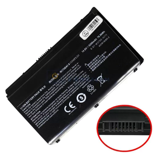 Clevo, Sager, Schenker, Gigabyte, Hasee OEM laptop akkumulátor – W350ET W350ETQ W350ST W370ET W370ST NP6350 NP6370 XMG A503 A722 P2742 – 14.8V 5200mAh 76.96Wh