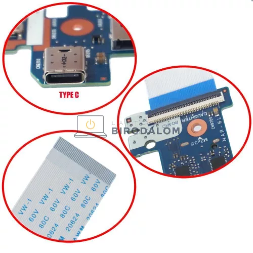 HP 14-CF, 14-DF, 14-DK, 14S-CF, 14S-CR, Pavilion 14, 340 G5, 348 G5 gyári bekapcsoló panel (L24483-0