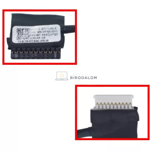 Dell Latitude 3500, E3400 gyári akkumulátor csatlakozókábel (hosszú) (0RC33W, RC33W)
