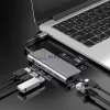 USB-C dokkoló, 7 az 1-ben, fix USB-C kábell (HDMI 4K@30Hz (2K@60Hz), 2x USB-A 3.0 (5 Gbps)) (OEM) (HW-TC39)