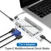 USB-C dokkoló, 7 az 1-ben (HDMI 4K@30Hz, VGA 1080p@60Hz, 2x USB-A 3.0 (5Gbps)) (OEM) (HW-TC20)