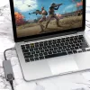 USB-C hub, 5 az 1-ben, beépített USB-C  (HDMI 4K@30Hz, 2x USB-A 3.0 (5Gbps), RJ45 Gigabit Ethernet) (OEM) (HW-TC21)