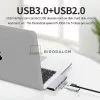 USB-C hub, 5 az 1-ben (1x USB-A 3.0 (5Gbps), 1x USB-A 2.0, SD kártyaolvasó) (OEM) (HW-TC40)