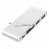 USB-C hub, 5 az 1-ben, megfordítható US (1x USB-A 3.0 (5 Gbps), 1x USB-A 2.0, SD kártyaolvasó) (OEM) (HW-TC13)