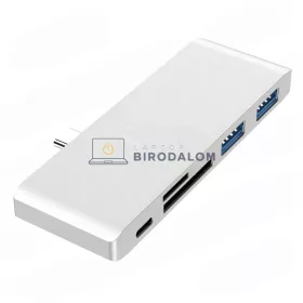 USB-C hub, 5 az 1-ben, megfordítható US (1x USB-A 3.0 (5 Gbps), 1x USB-A 2.0, SD kártyaolvasó) (OEM) (HW-TC13)