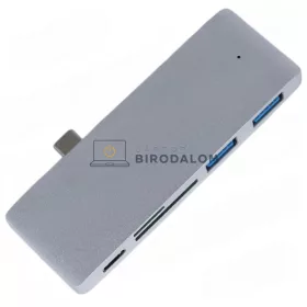 USB-C hub, 5 az 1-ben (2x USB 3.0 (5 Gbps), SD/TF kártyaolvasó, 2x Type-C port) (OEM) (CMP-11105)