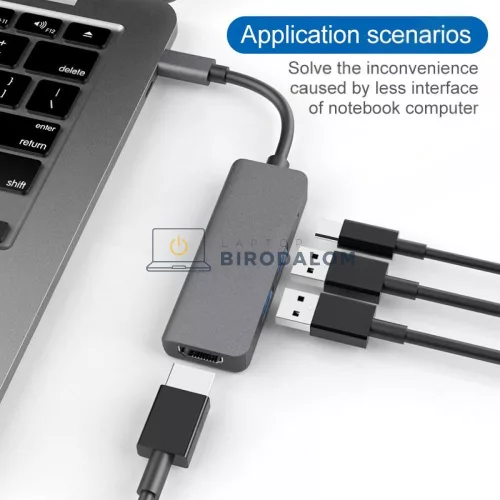 USB-C hub, 4 portos (4x USB) (OEM) (HW-TC16)