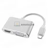 USB-C videó átalakító, 2 az 1-ben videokimenet (HDMI, VGA) (OEM)