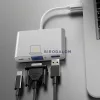 USB-C hub, 3 az 1-ben (VGA, USB 3.0, USB-C PD töltés) (OEM)