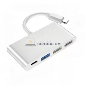 USB-C hub, 4 az 1-ben (USB 3.0 és USB 2.0 portok, összesen 4 port) (OEM)