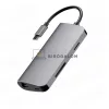 USB-C hub, 8 az 1-ben (USB 3.0, SD/TF kártyaolvasó, Type-C) (OEM)