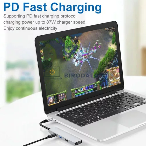 USB-C hub HDMI átalakítóval, 4K HD kimenet (HDMI 4K, USB) (OEM)