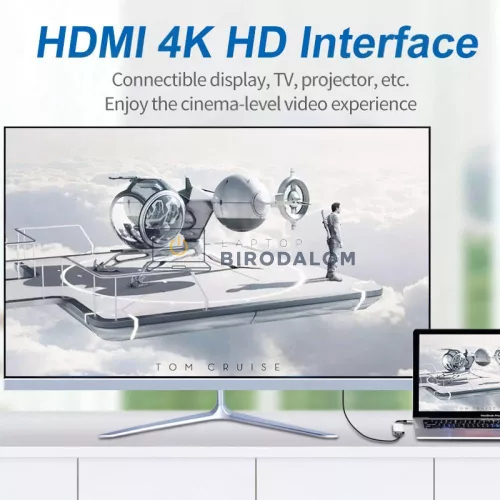 USB-C hub HDMI átalakítóval, 4K HD kimenet (HDMI 4K, USB) (OEM)