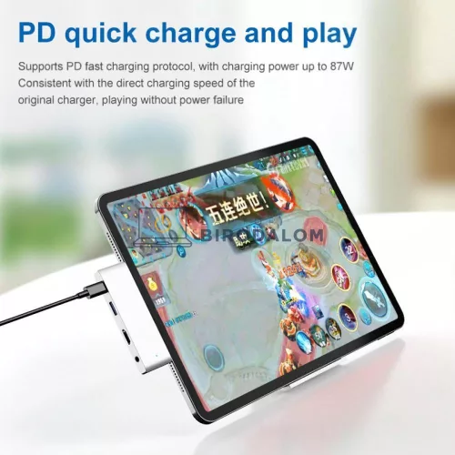 USB-C dokkoló, multifunkciós HUB (HDMI, USB-C bemenet) (OEM)