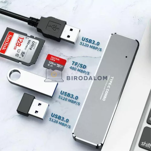 USB-C hub, multifunkciós hub (USB 3.0) (OEM)